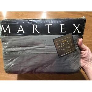 Martex Luxury Percale 230 Thread Count Balsam Vintage King Flat Sheet